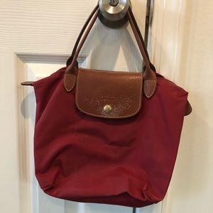 Long champ Small deep red tote